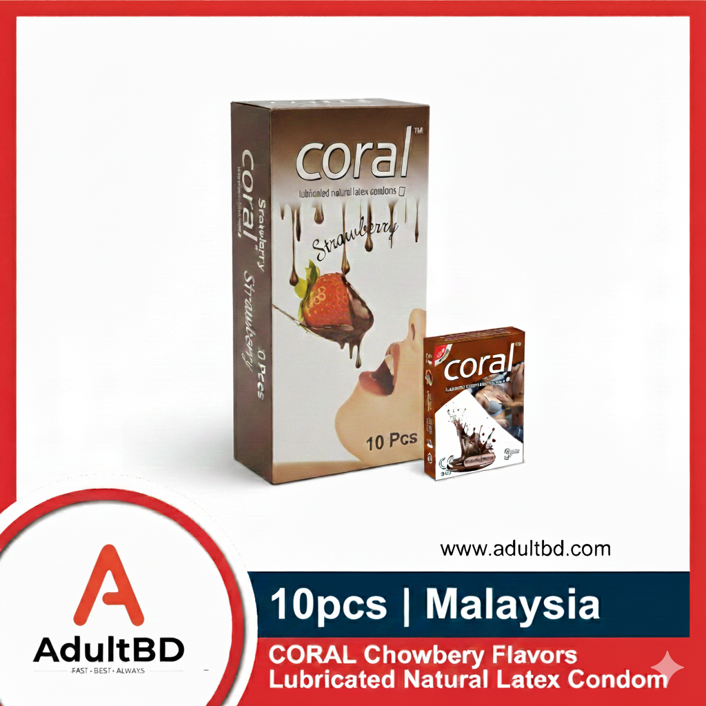 Coral Vanilla Flavors Lubricated Natural Latex Condom for Men | Full Box 10pcs Condom | Malaysia